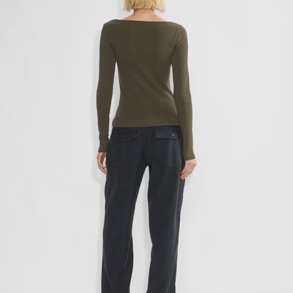 Aritzia Olive Long Sleeve Top - Picture 5 of 7
